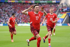 Ruben Vargas Suiza, festejo gol ante Italia