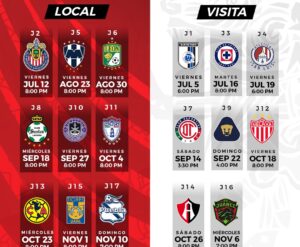 Xolos de Tijuana Calendario