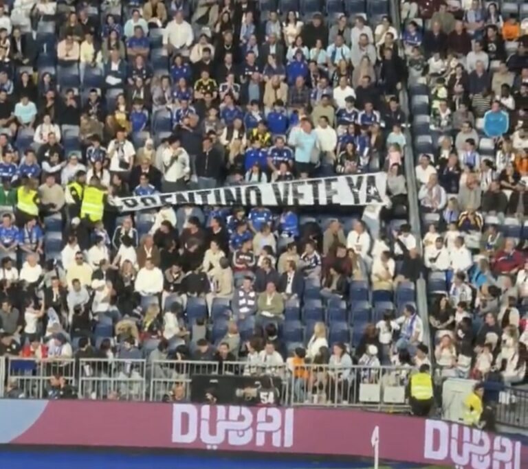 Protestas hacia Florentino en el Bernabéu