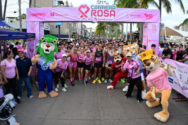 Mazatlán corre por una causa: más de mil 300 participan en la Carrera Rosa 2026