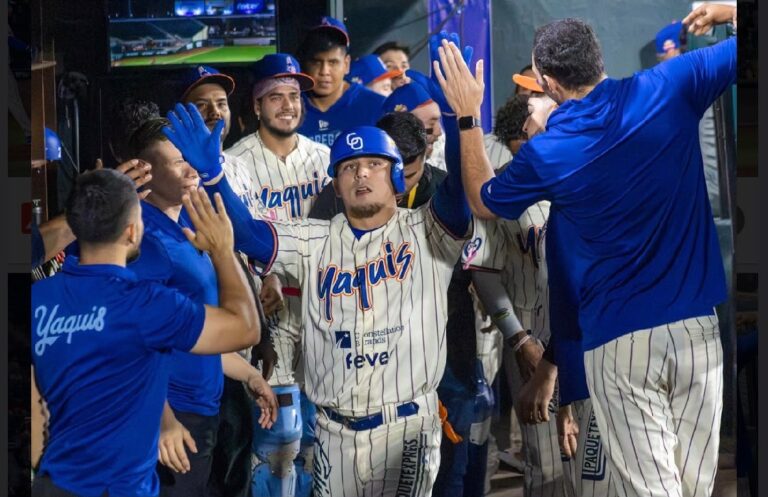 Yaquis aprovecha rally de cinco carreras y vence a Tomateros en Obregón